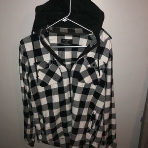 Empyre Black & White Hooded checkered Flannel